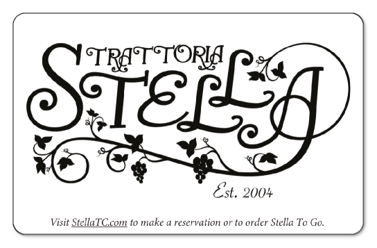 trattoria stella logo on a white background